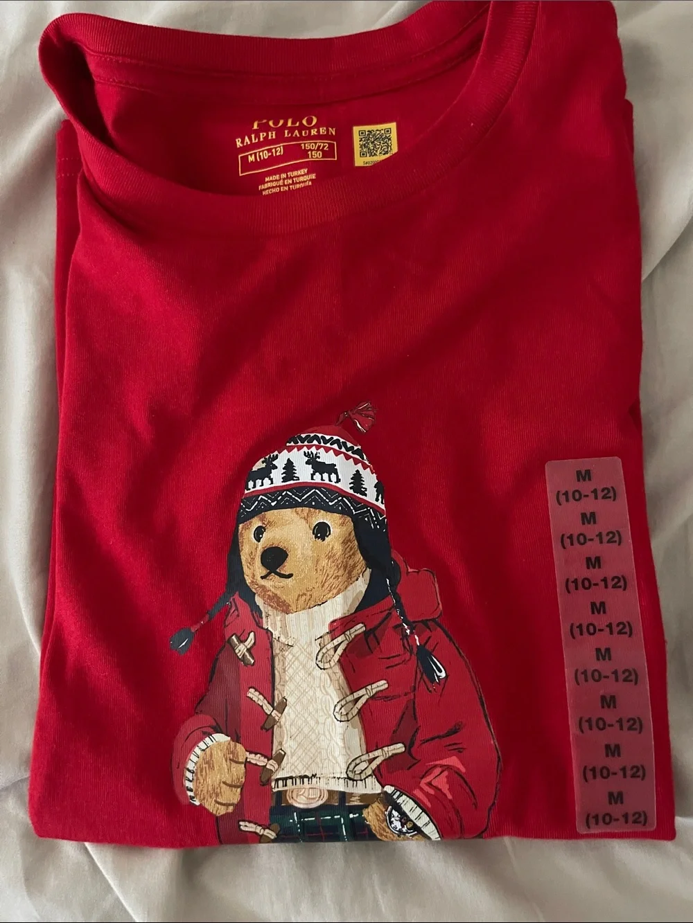 Ralph Lauren Red Kids Polo Bear Graphic Tee